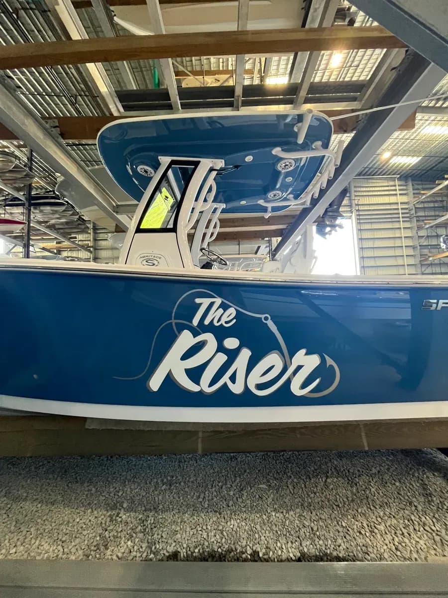The Riser — custom vinyl boat names
