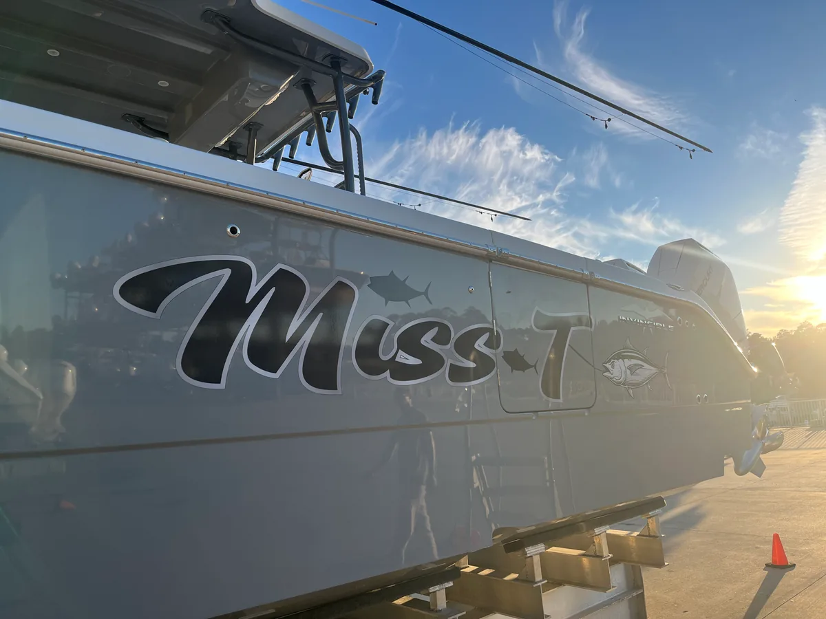 Miss T — custom vinyl boat names