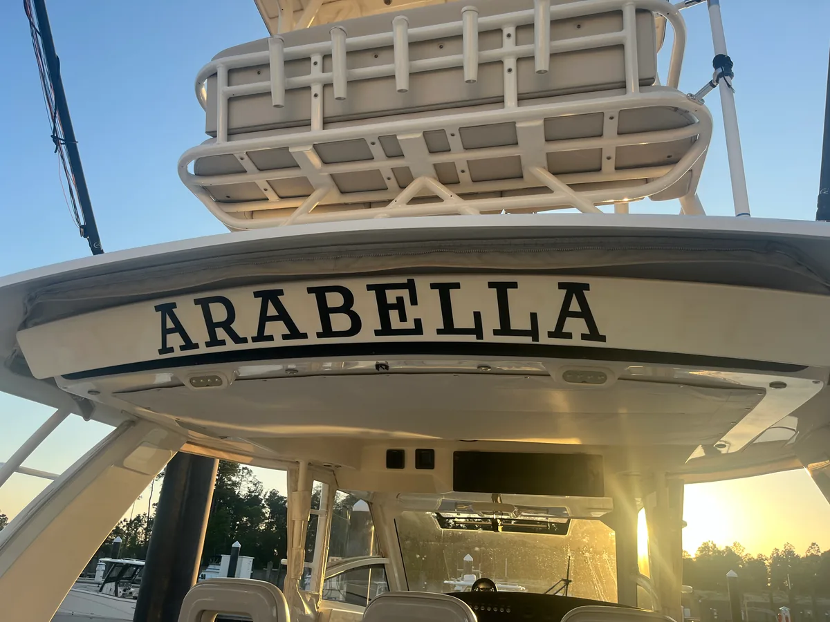 Arabella custom boat name lettering